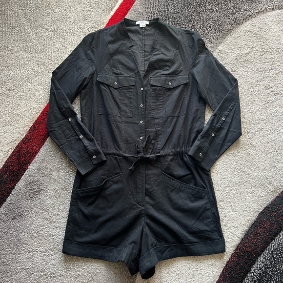 Helmut Lang Black Flannel Shirt Romper - Picture 2 of 7
